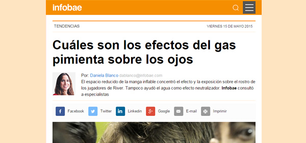 Gas pimienta en los ojos